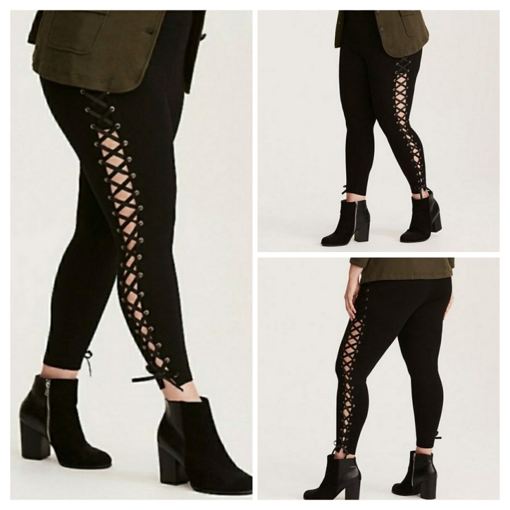 NWT Plus Size Torrid Lace Up Sides Pixie Pants. Sz 0X (12)